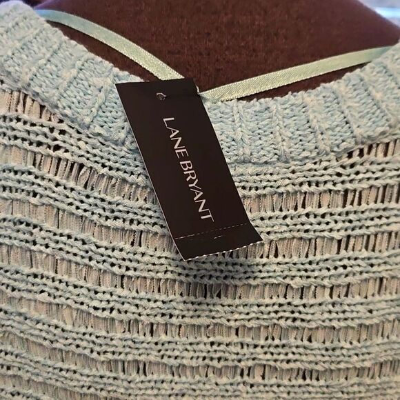 NWT LANE BRYANT LIGHT BLUE V-NECK DOLMAN SLEEVE KNIT SWEATER SZ.14/16 - Picture 4 of 4